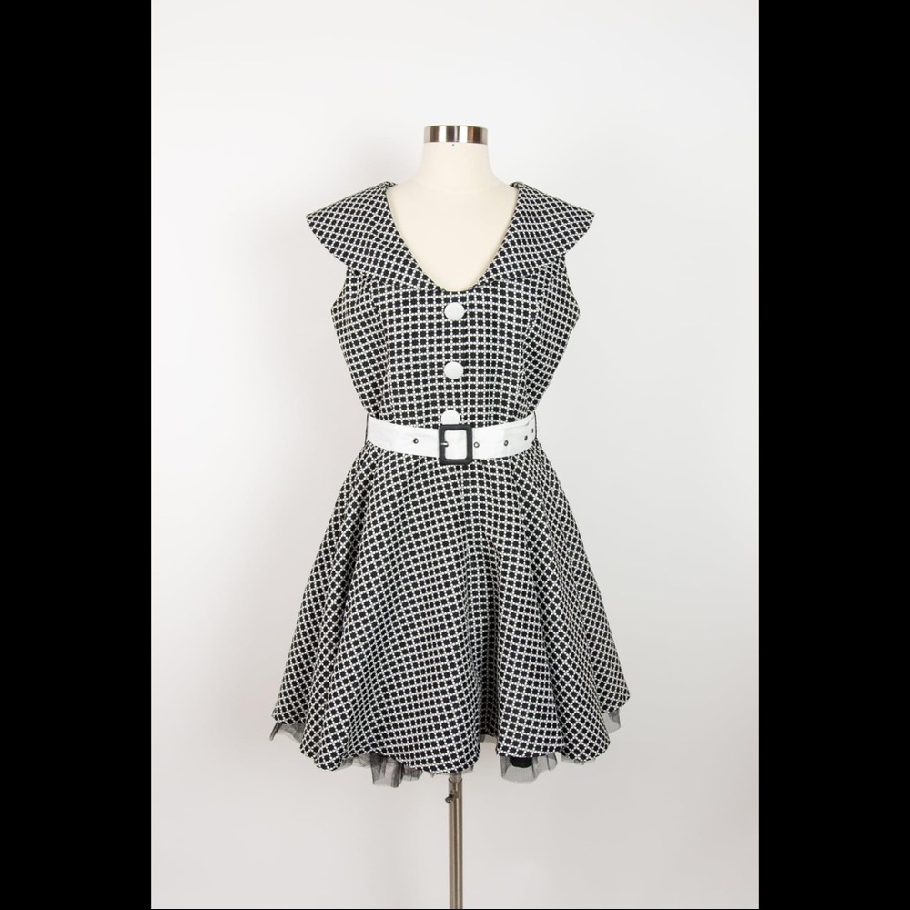 Voodoo Vixen 60s Style Knit Fabric Dress Large